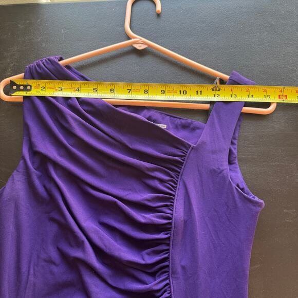 Calvin Klein Purple Ruched Asymmetrical Evening Gown – Size 6 - Picture 11 of 12